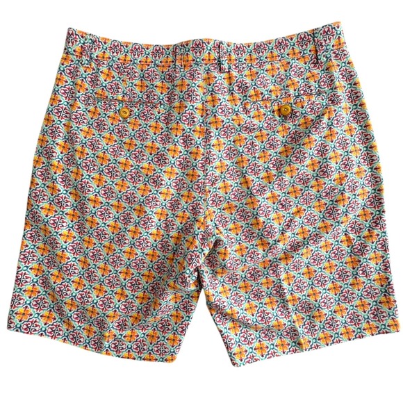 Robert Graham Linen Cotton Shorts Mens 38 Multicolor Floral Geometric 9" Inseam - Picture 2 of 9